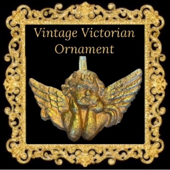 Vintage Jewelry - Vintage Gold Ornament Handmade Christmas Ornament Angel Cherub Victorian Luxury